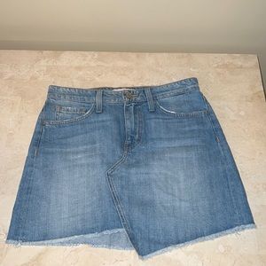Flying monkey asymmetrical denim skirt